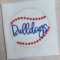 PD Bulldogs Baseball Embroidery Design File Pocket Tee 
